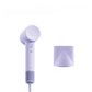 Laifen SE 2 high-speed hair dryer in lavender with matching magnetic nozzle attachment, lightweight ionic dryer