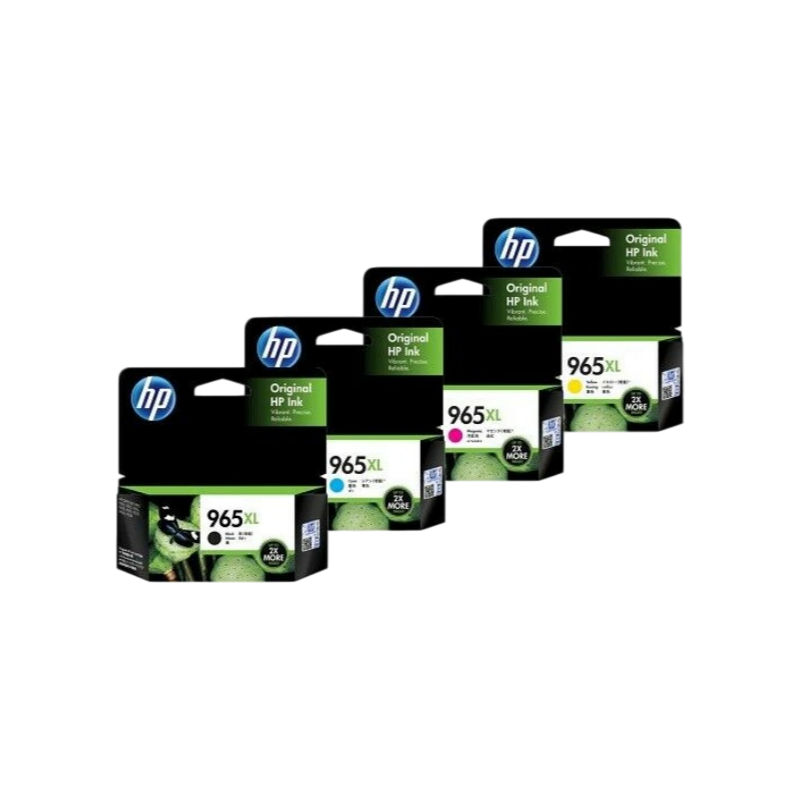 HP 965XL high yield black cyan magenta yellow ink cartridge combo