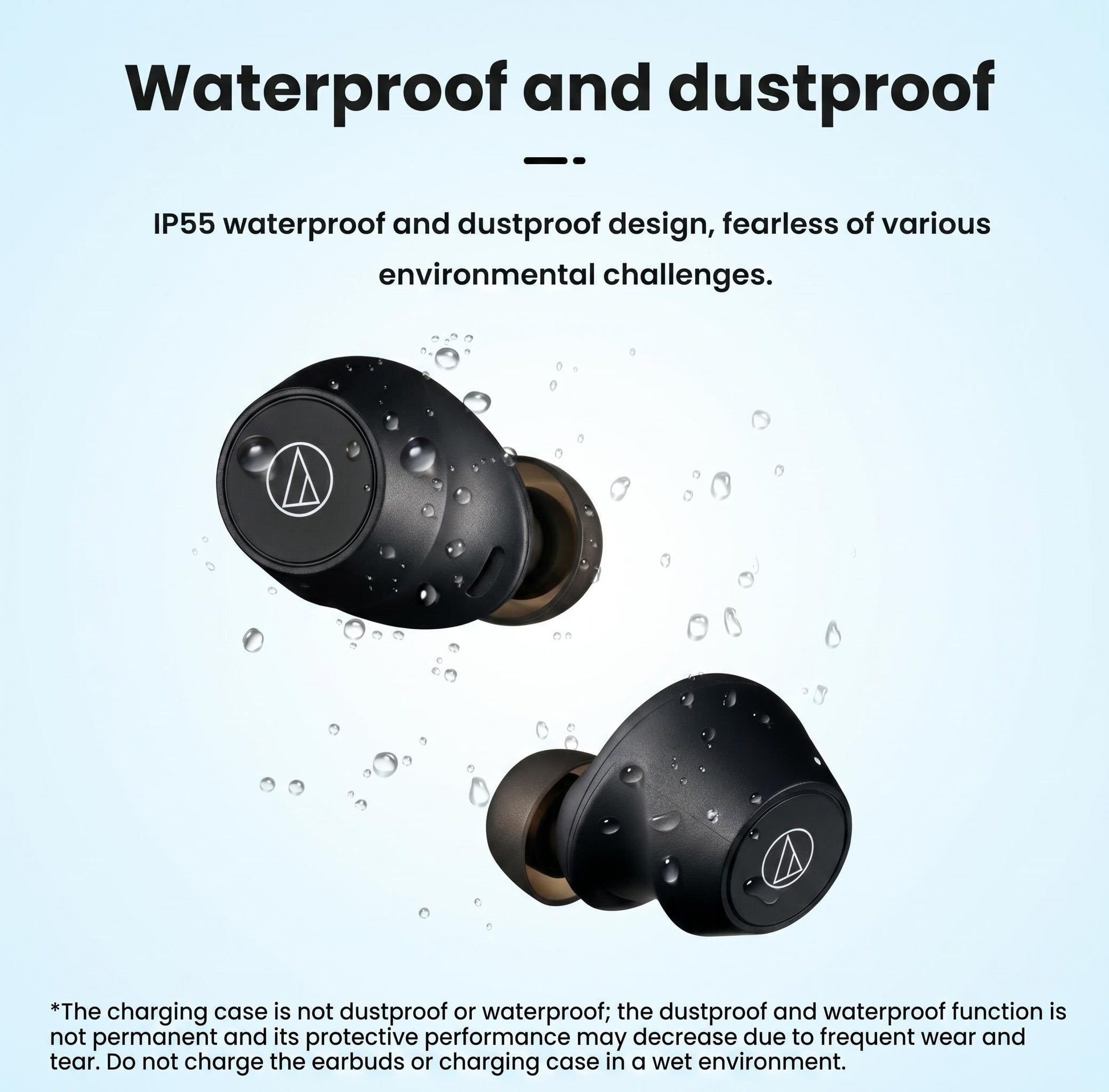 Audio-Technica ATH-CKS30TW Plus earbuds in green colourway front view