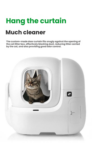 PETKIT Dustproof Curtain 2.0 installed on compatible litter box