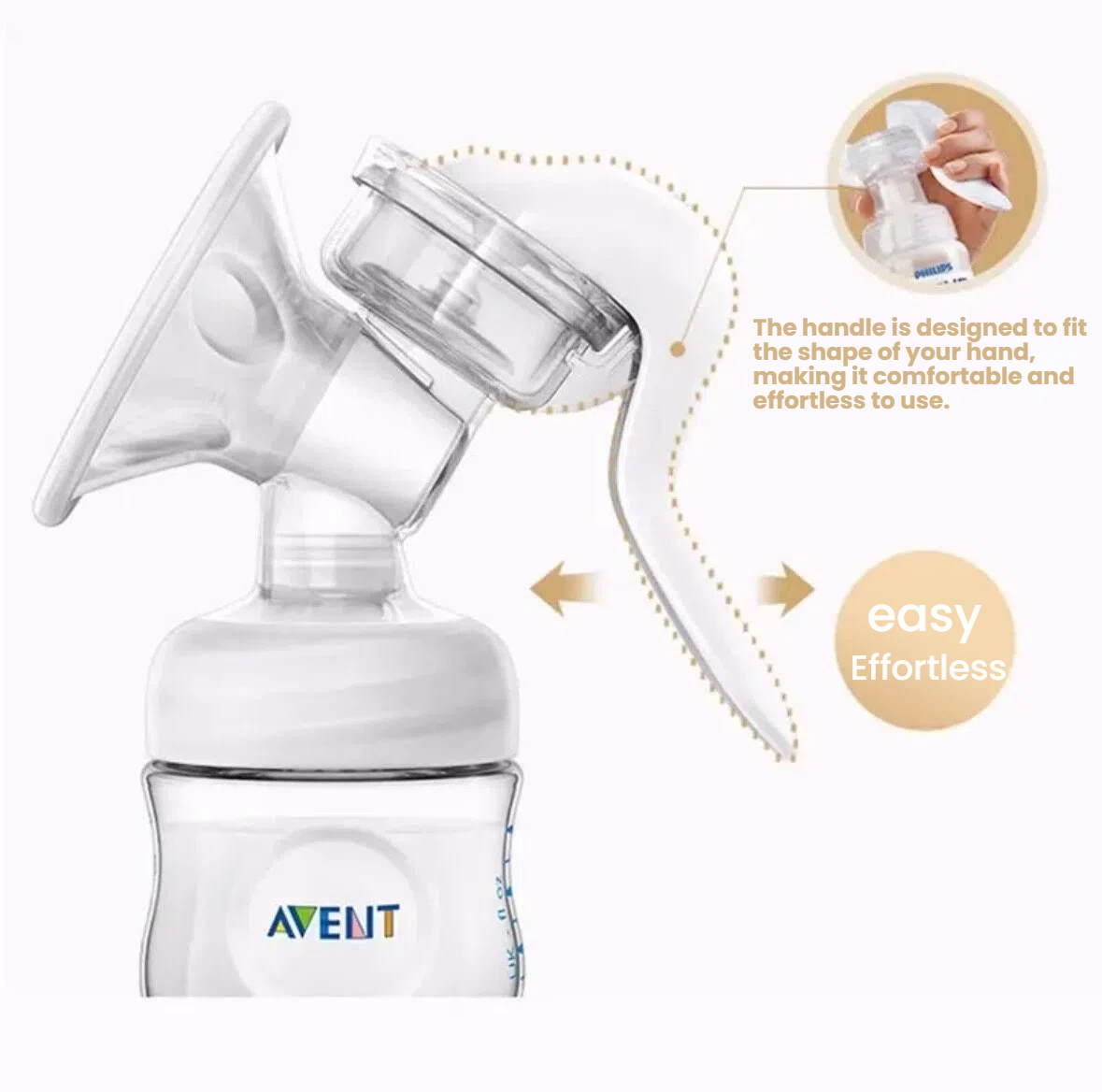 Philips Avent Manual Breast Pump — soft silicone cushion / shield close-up