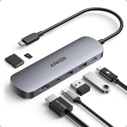 Anker Nano A83D2 seven-in-one USB-C hub in grey