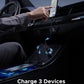 UGREEN 45843 car charger charging three devices simultaneously