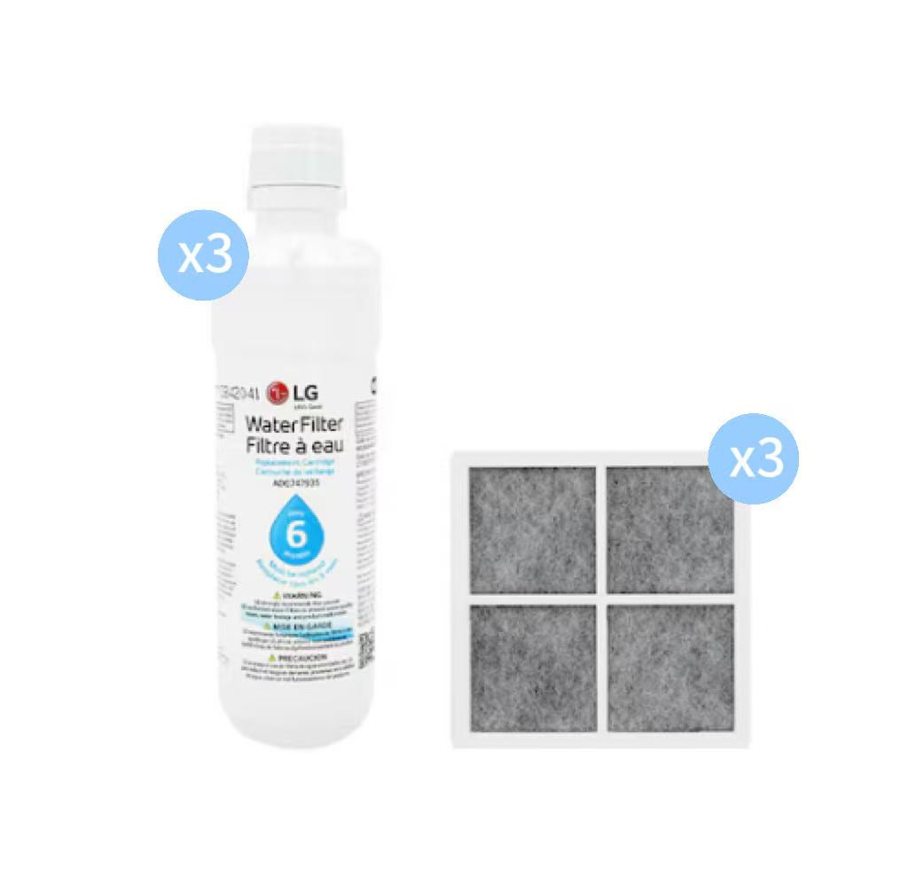 LG LT1000P & AF120S Refrigerator Water Filter and Air Filter Bundle - pack option image 4