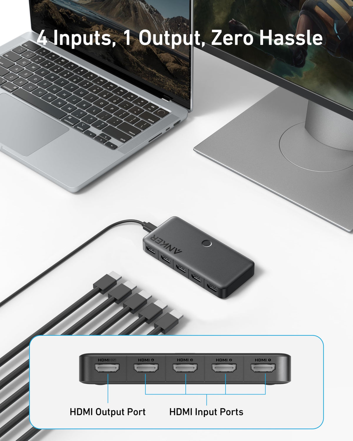 Anker A83H2 HDMI switch four inputs and one output