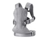 Light grey BabyBjörn Carrier One Cotton baby carrier with breathable cotton fabric, M-shaped seat for hip health, and secure fit for newborns and toddlers.