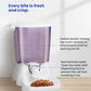 Cat Mate automatic feeder with sealed double-locking top cover and food outlet. Keeps air out and prevents pets from scooping food prematurely — every bite stays fresh and crisp.