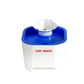Cat Mate transparent blue water fountain allows easy monitoring of water level — includes quiet pump and three-layer filtration for fresh, clean water