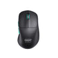 Top-down studio shot of the Cherry Xtrfy M64 WL wireless gaming mouse in black, featuring a sleek matte finish, turquoise-accented scroll wheel and side buttons, and the "CHERRY XTRFY" logo. Designed for precision and comfort, this lightweight mouse delivers high-performance wireless gaming with minimal visual clutter.