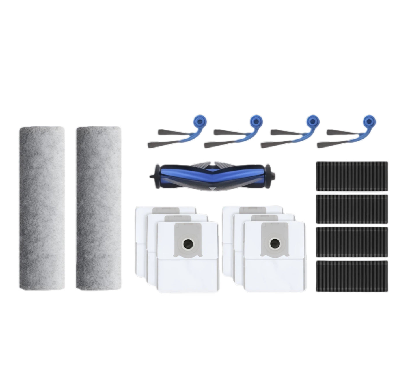 ECOVACS Robot Vacuum Accessory Kit for  X11 Pro Omni with Roller Mop Pads: 2，Side Brushes: 4，Filters: 4，Main Roller Brush: 1，Dust Bags: 6