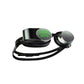 Holoswim 2 Pro AR smart swimming goggles featuring a transparent digital display showing real-time swim data including distance, time, and pace in green LED format on black frame.