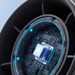 A close-up of the built-in AI protection chip inside the JISULIFE Pro1s fan, which ensures safety with overcurrent, high temperature, overvoltage, and short circuit protection.
