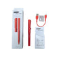 LAMY Safari Note+ red digital pen displayed with original packaging, USB-A to USB-C charging cable, replacement nibs, and instruction card. A premium stylus designed for seamless digital writing on iPad and compatible devices.