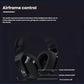 Close-up of the Logitech G733 wireless gaming headset showing the rear-mounted mute button, volume wheel, and power switch for instant sound control.