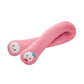 Pink plush OSIM uSnooz massage wrap featuring Donald Duck faces on both ends. Soft and portable, this wearable neck pillow provides gentle support and comfort during travel or rest.