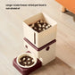 Petwant retro pet feeder filled with freeze-dried pet food and kibble — designed for various dry foods with thickness of 5–15mm, ideal for cats and small dogs