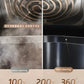  A before-and-after comparison demonstrating the effectiveness of the Philips Airfryer's high-temperature steam self-cleaning function, which removes grease and food residue to reduce post-meal cleaning.