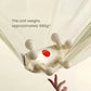 SKG H5 neck massager displayed floating above a flower, highlighting its lightweight build of approximately 880 grams—designed for comfortable, long-term wear without strain.