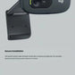 Close-up of the C270’s adjustable mounting clip attached to a monitor, highlighting its secure, tool-free installation.