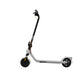 A clean side profile of the Segway E2 Plus electric KickScooter in a modern white finish with orange accents, isolated on a white background.