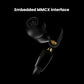 Close-up of the embedded MMCX interface on Sennheiser IE 200 earphones — gold-plated connector enables easy cable replacement and upgrade options.