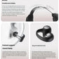Close-up of Shokz OpenDots One earbud highlighting the 0.19mm ultra-thin titanium arc, preload support, and asymmetrical arc design for secure, comfortable fit on all ear shapes.