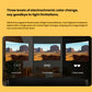XREAL One AR glasses showcasing three electrochromic tint levels for Home, Travel, and Outdoor modes.