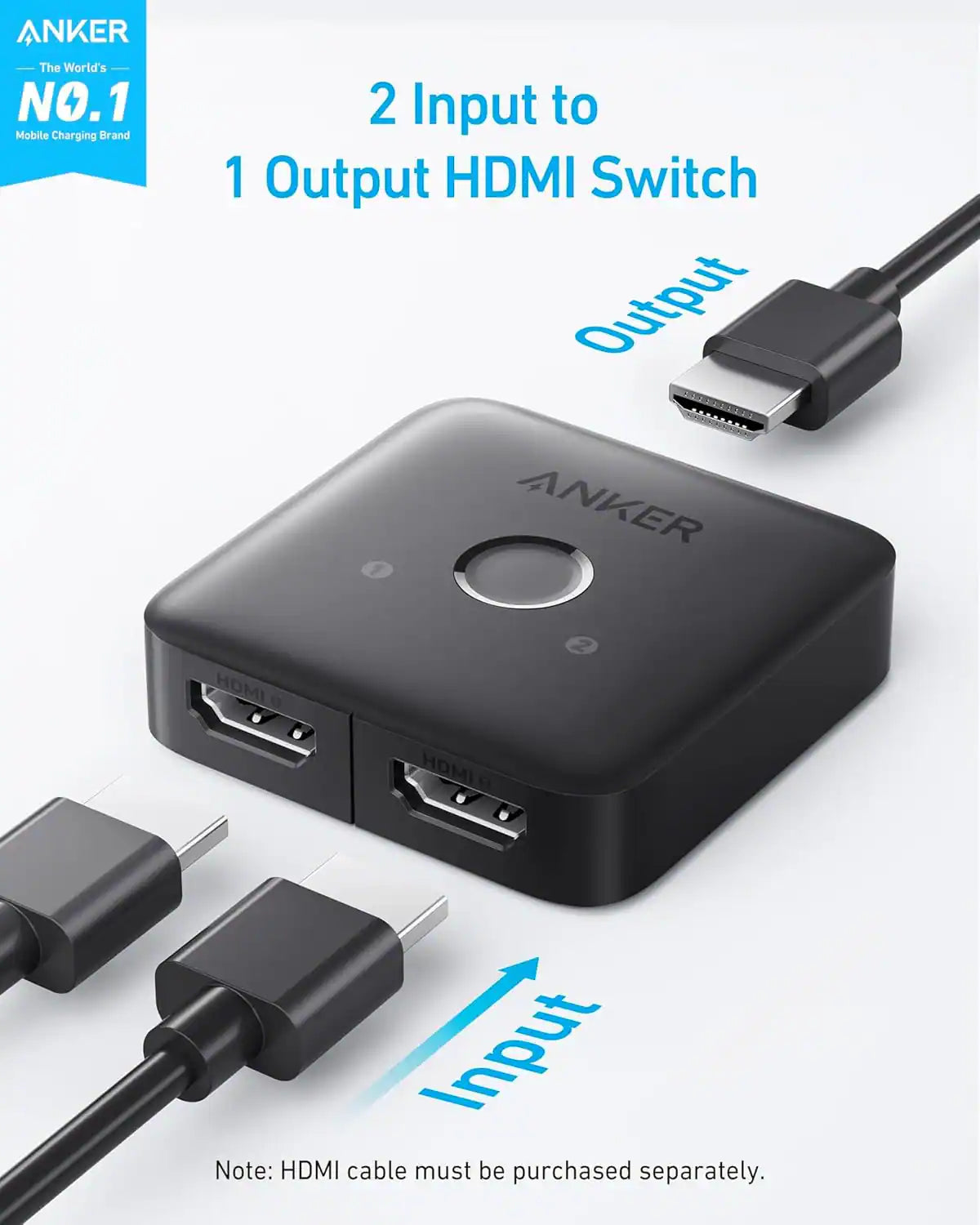 Anker A83H1 switches two HDMI sources to one display