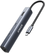Anker 543 A8365 slim six-in-one USB-C hub in grey
