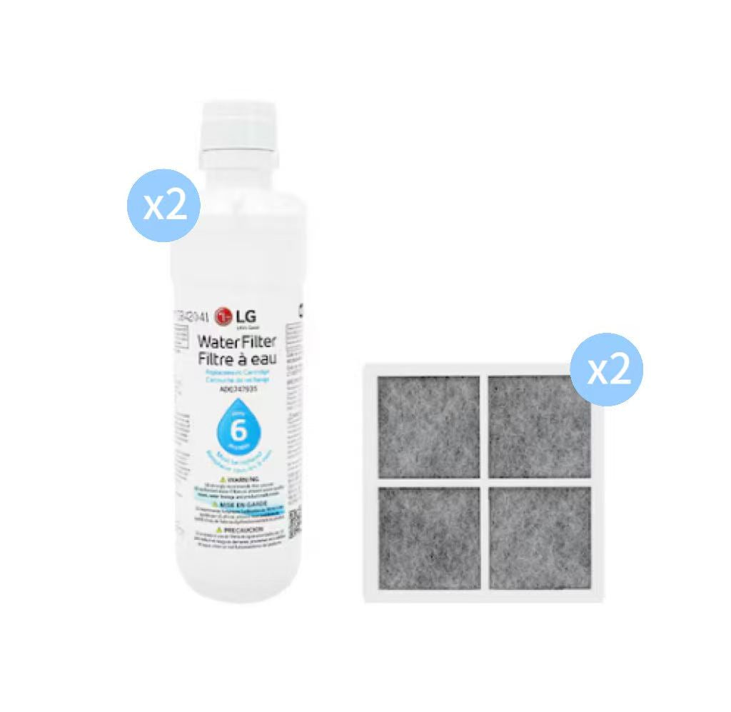 LG LT1000P & AF120S Refrigerator Water Filter and Air Filter Bundle - pack option image 3