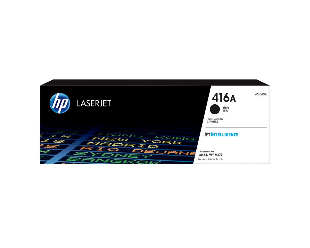 HP 416A Black Original LaserJet toner cartridge box, W2040A