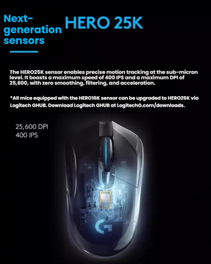 Logitech G703 wireless gaming mouse with LIGHTSYNC RGB lighting