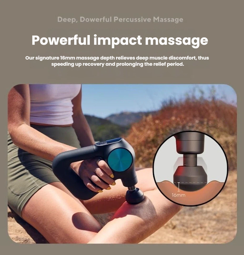 Therabody Theragun Pro Plus red light therapy mode in use