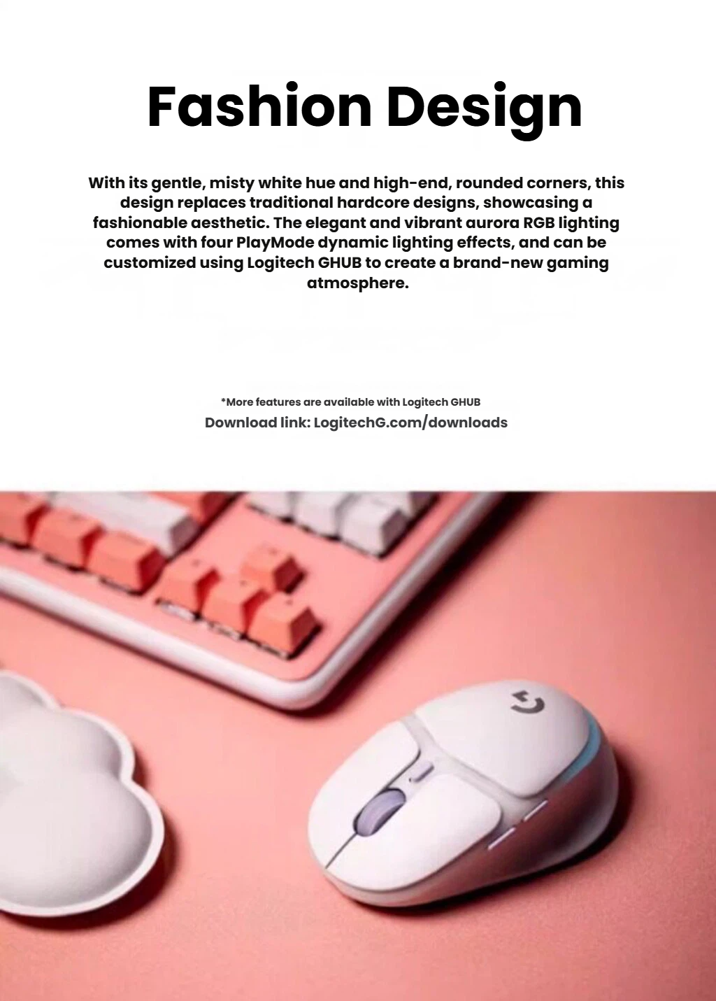 Logitech G705 small-hands gaming mouse side profile and thumb rest