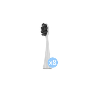 Eight white Ordo Sonic replacement toothbrush heads