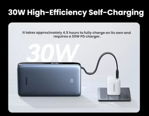 UGREEN 20000mAh Power Bank 30W, with MFi Lightning Cable Portable Charger