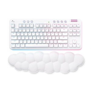 Logitech G715 white TKL gaming keyboard with cloud-soft palm rest