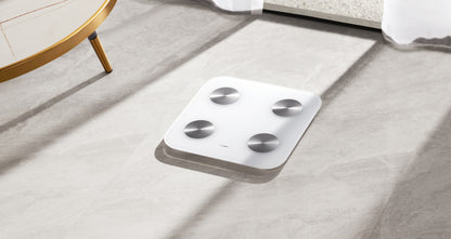Huawei Scale 3 smart body scale on bathroom floor