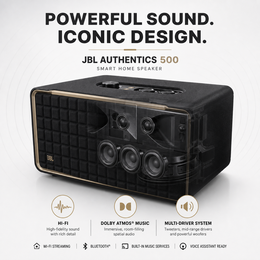 JBL Authentics 500 Dolby Atmos 3.1 sound performance feature