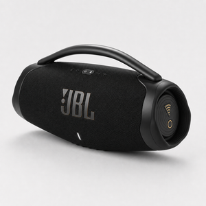 JBL Boombox 3 Wi-Fi portable speaker in black, front view