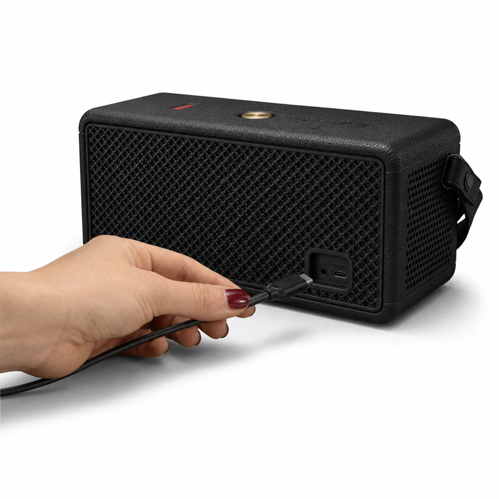 Marshall Middleton II speaker USB-C and cable ports