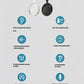 An infographic summarizing the key features of the Sennheiser ACCENTUM Wireless headphones, including the 37mm driver, 50-hour battery, Hybrid Active Noise Cancellation, and customizable sound.