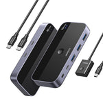 UGREEN 25164 USB-C sharing switch front and rear views